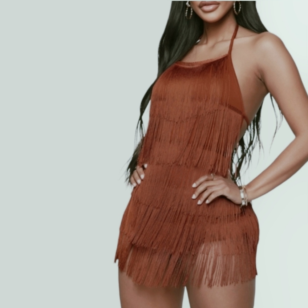Fashion Nova Party Crasher Fringe Romper